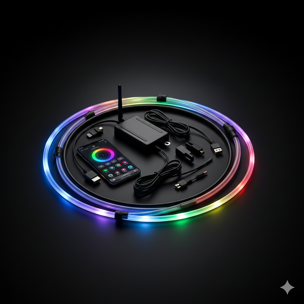 LED d’ambiance intérieure – Kit RGB multizone avec gestion smartphone