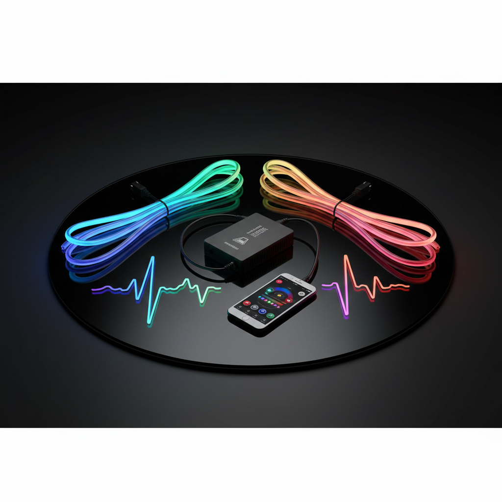 Néons auto – Kit néons LED multizone avec capteur musical